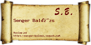 Senger Balázs névjegykártya
