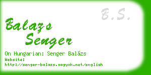 balazs senger business card