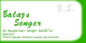 balazs senger business card